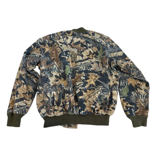 VTG 90s Jerzees Outdoors Mossy Oak Jacket Mens Large Break Up Camouflage Bomber - Picture 7 of 8